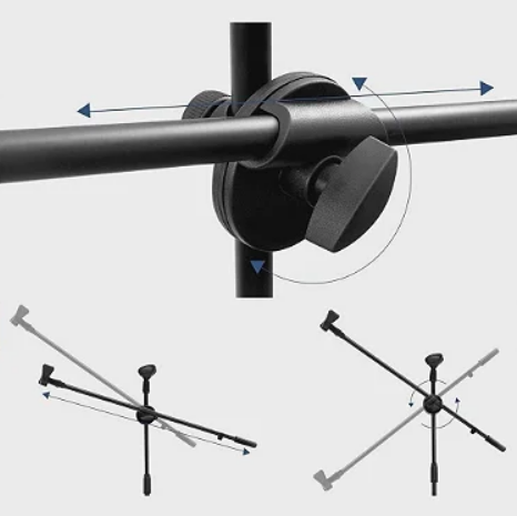 Pedestal Duplo para Microfone Dobrável e Ajustável 1,60m Lelong LE-3612