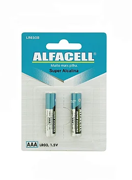 Pilha Alcalina AA 1,5V Cartela com 2 Unidades Alfacell LR6/2B