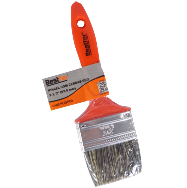 Pincel Trincha com Cerdas Gris 2 1/2" 63,5mm Bestfer BFH0223