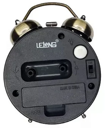 Relógio de Mesa Analógico Despertador com LED a Pilha Lelong LE-8120