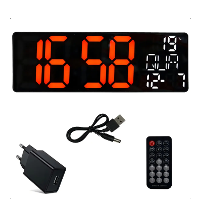 Relógio de Parede Digital LED RGB com Controle Remoto Oasis OIH-6211