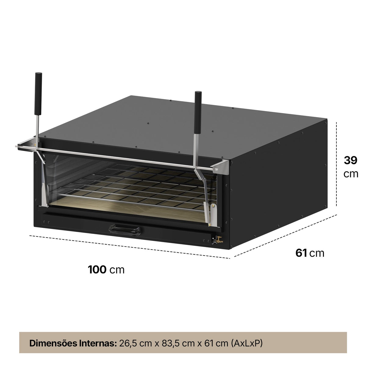 Forno Guilhotina a Gás GLP Saro FG86GLP 80x60 cm com Cavalete 8 Pizzas