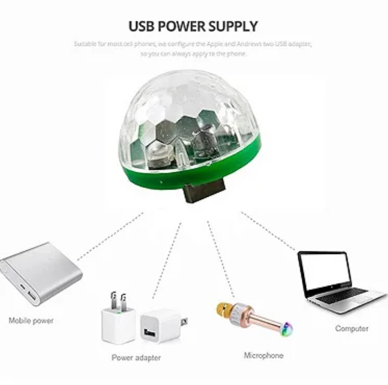 Mini Globo LED USB 4W Com Adaptador V8 Luckfoyu TB-1319
