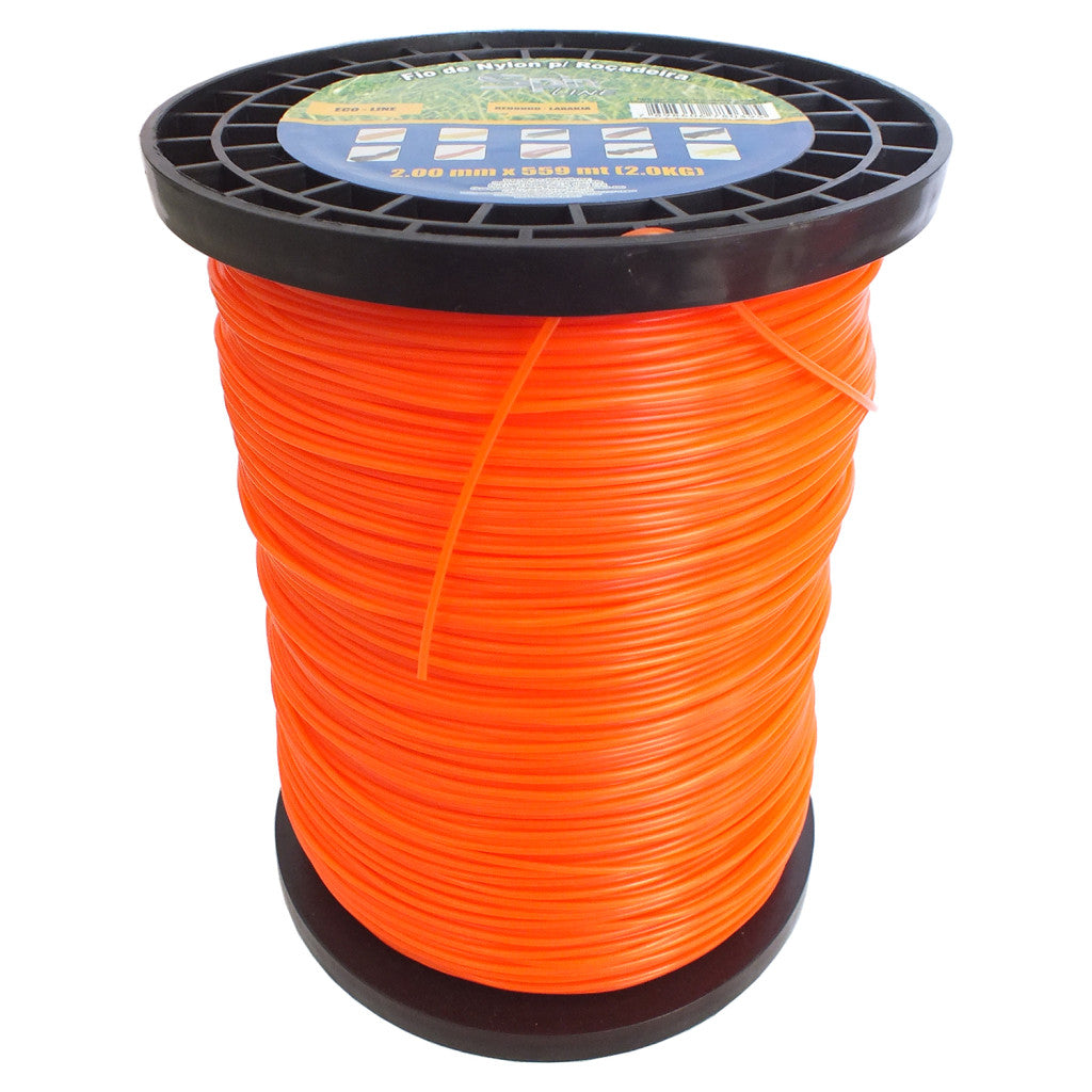 Fio de Nylon Rolo 2kg com 559 Metros - Redondo 2,00mm - Cor Laranja - Spin Linha Premium – foto 1