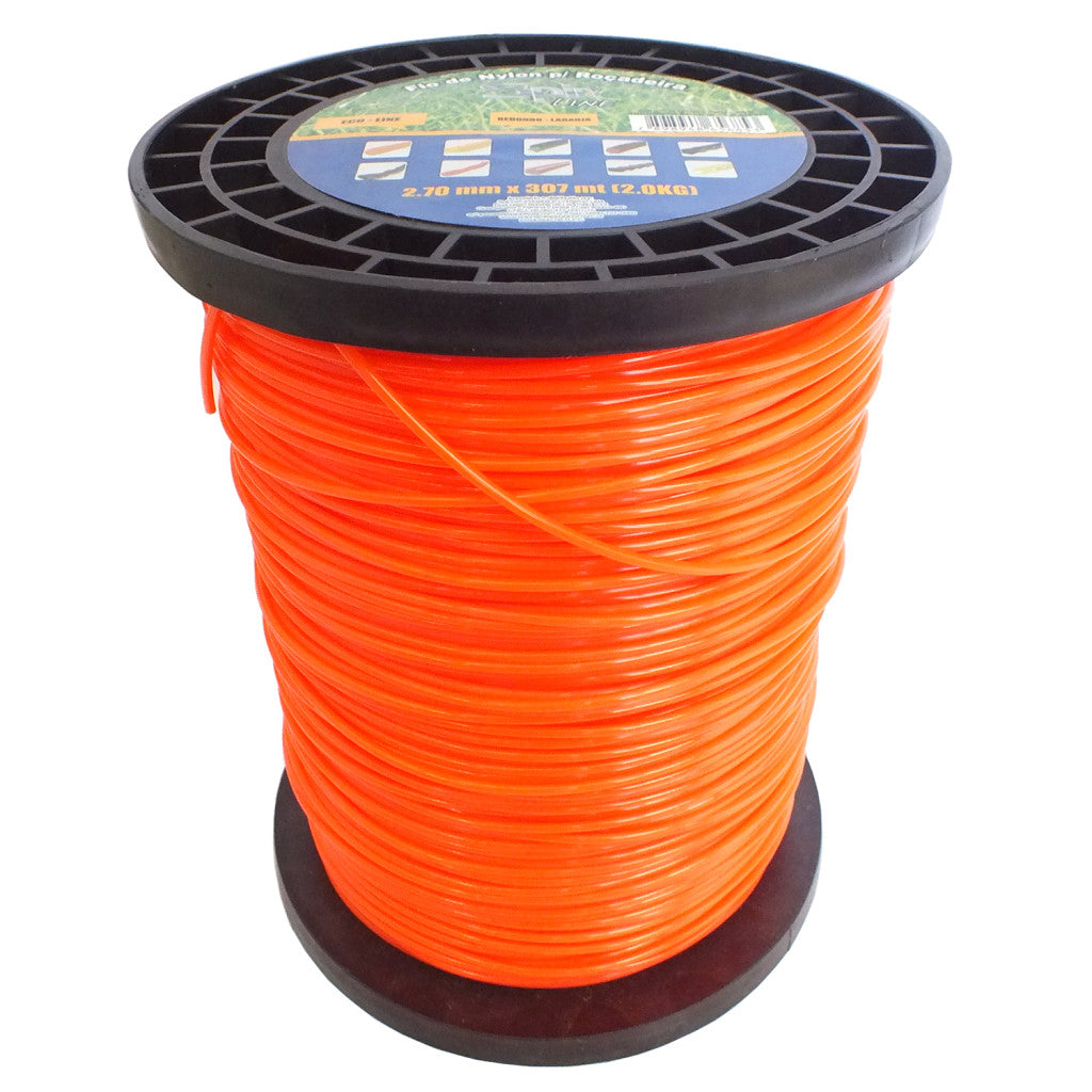 Fio de Nylon Rolo 2kg com 317 Metros - Redondo 2,70mm - Cor Laranja - Spin Linha Premium – foto 1