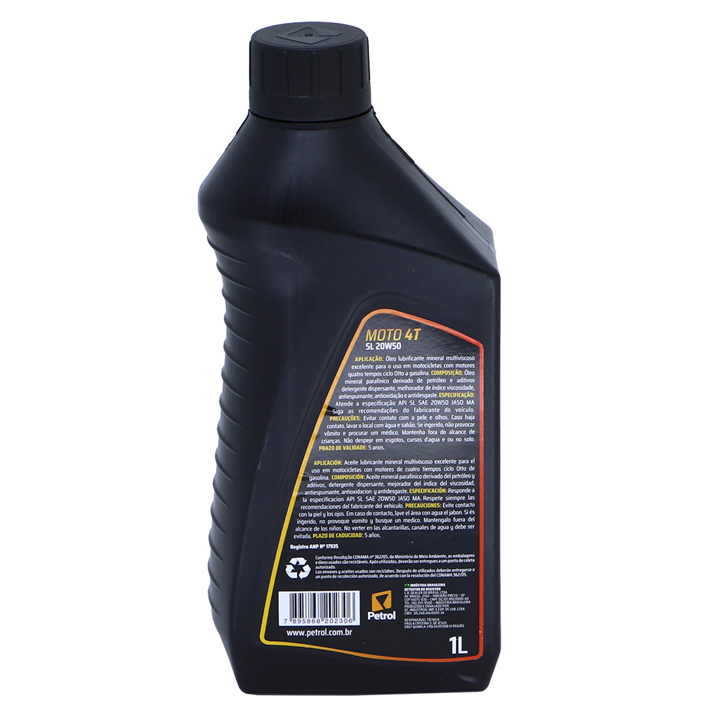 Óleo Mineral para Motor a Gasolina 20W50 - 4 Tempos - 1 Litro – foto 5