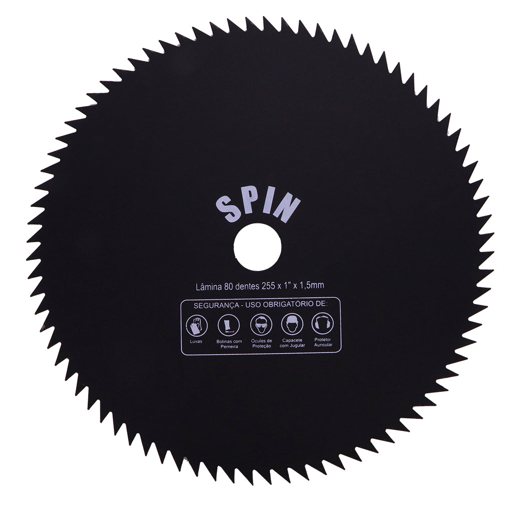 Faca Circular 80 Dentes Furo 25,4mm Tamanho 255mm Espessura 1,5mm - Spin – foto 1