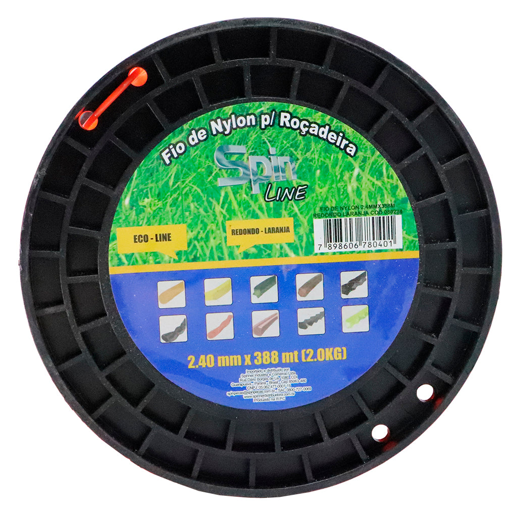 Fio de Nylon Rolo 2kg com 388 Metros - Redondo 2,40mm - Cor Laranja - Spin Linha Premium – foto 3