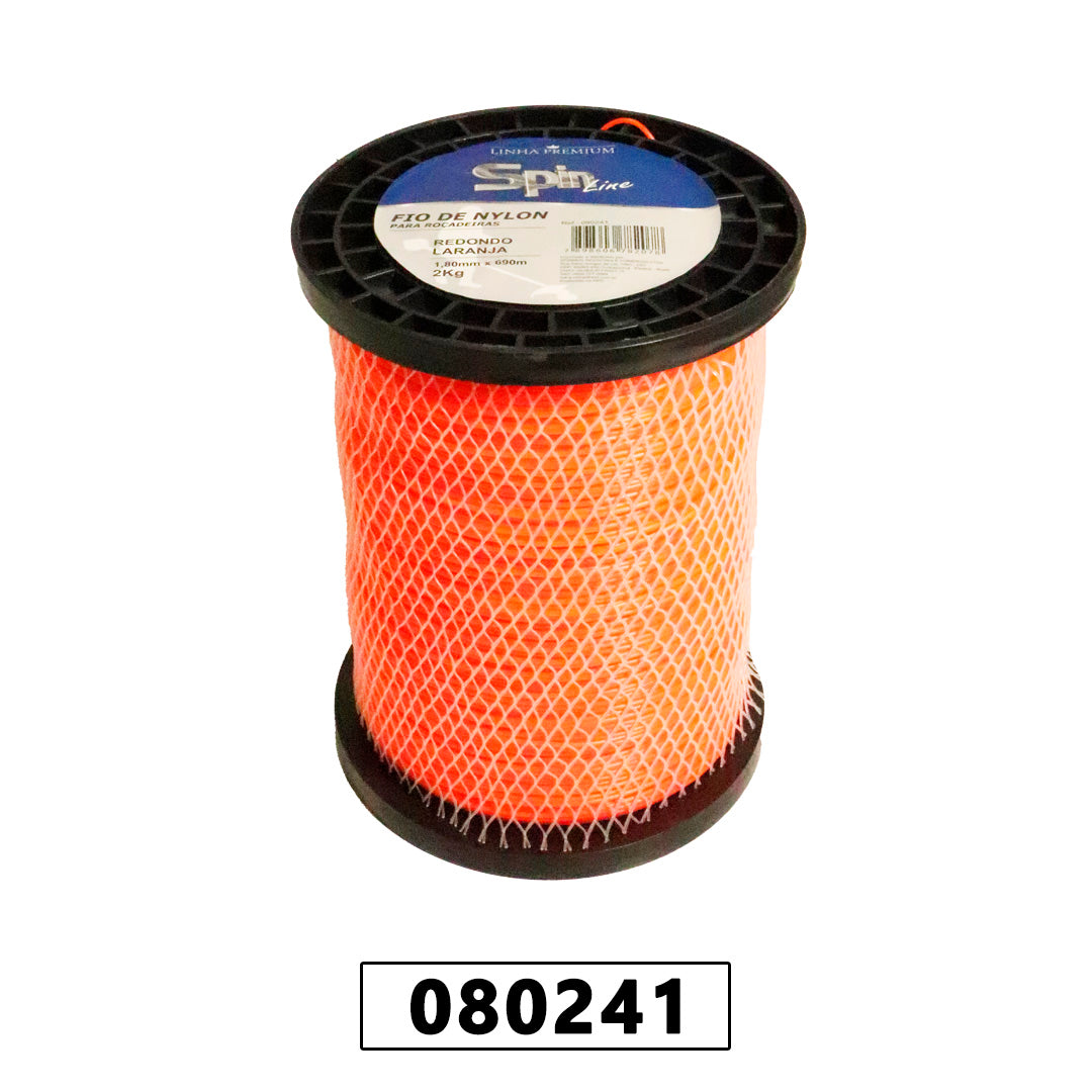 Fio de Nylon Rolo 2kg com 690 Metros - Redondo 1,80mm - Cor Laranja - Spin Linha Premium – foto 1