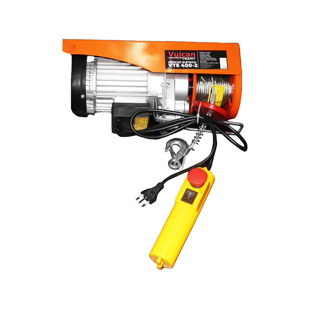 Guincho Elétrico 900W 200/400KG 220V VTE400-2 Cabo 12 Metros - Vulcan Trent – foto 1