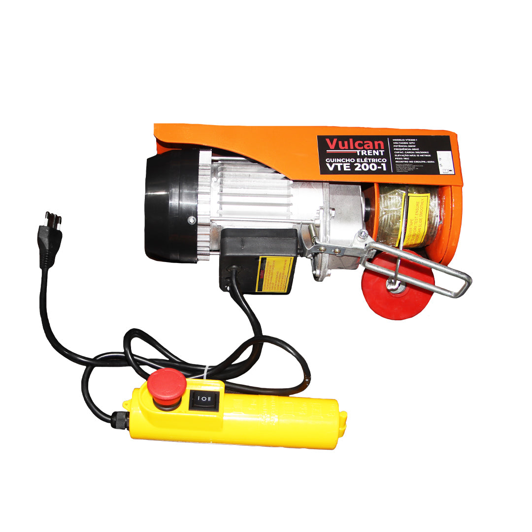 Guincho Elétrico 550W 100/200KG 127V VTE200-1 Cabo 12 Metros - Vulcan Trent – foto 1