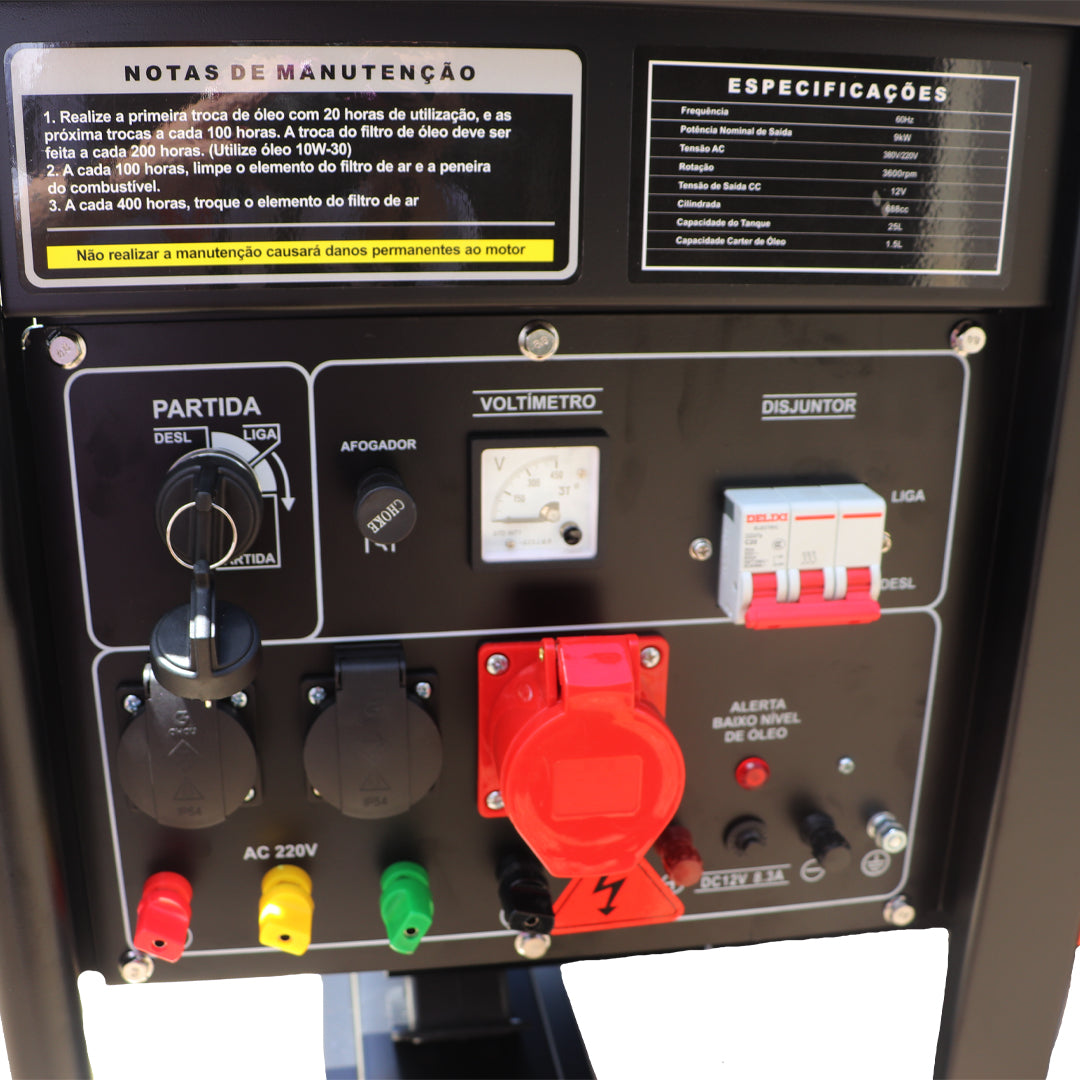 Gerador Gasolina 4T 678cc 21HP 12,0kVA 12000W Trifasico 220/380V- Part.elet.- VGE12000T Vulcan Trent – foto 9