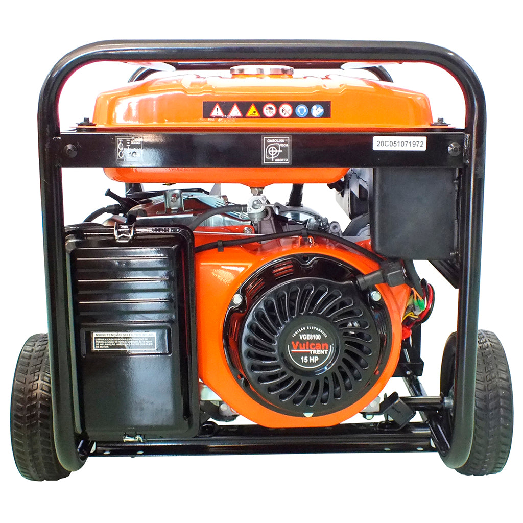 Gerador Gasolina 4T 420cc 15HP 6.5kVA 6500W Bivolt Partida Elétrica VGE8100 Vulcan Trent – foto 2