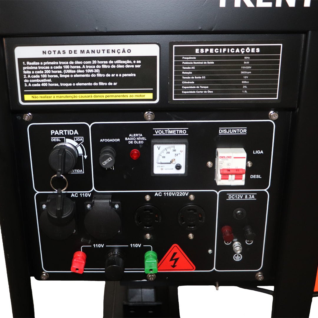 Gerador Gasolina 4T 678cc 21HP 12,0kVA 12000W Monofasico Bivolt - Part.elet - VGE12000 Vulcan Trent – foto 10