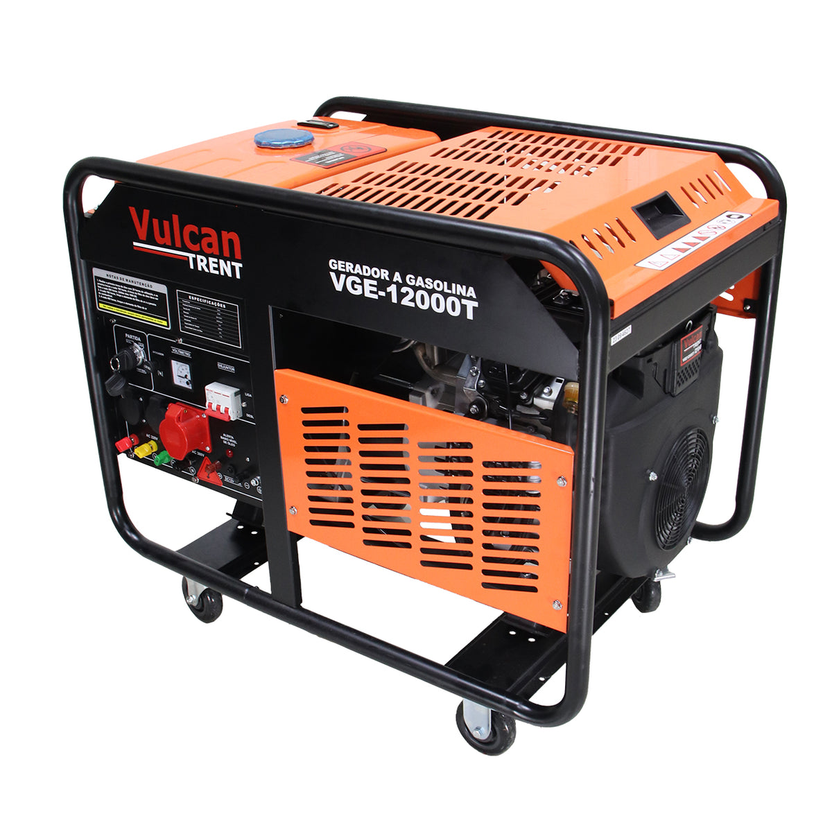 Gerador Gasolina 4T 678cc 21HP 12,0kVA 12000W Trifasico 220/380V- Part.elet.- VGE12000T Vulcan Trent – foto 13
