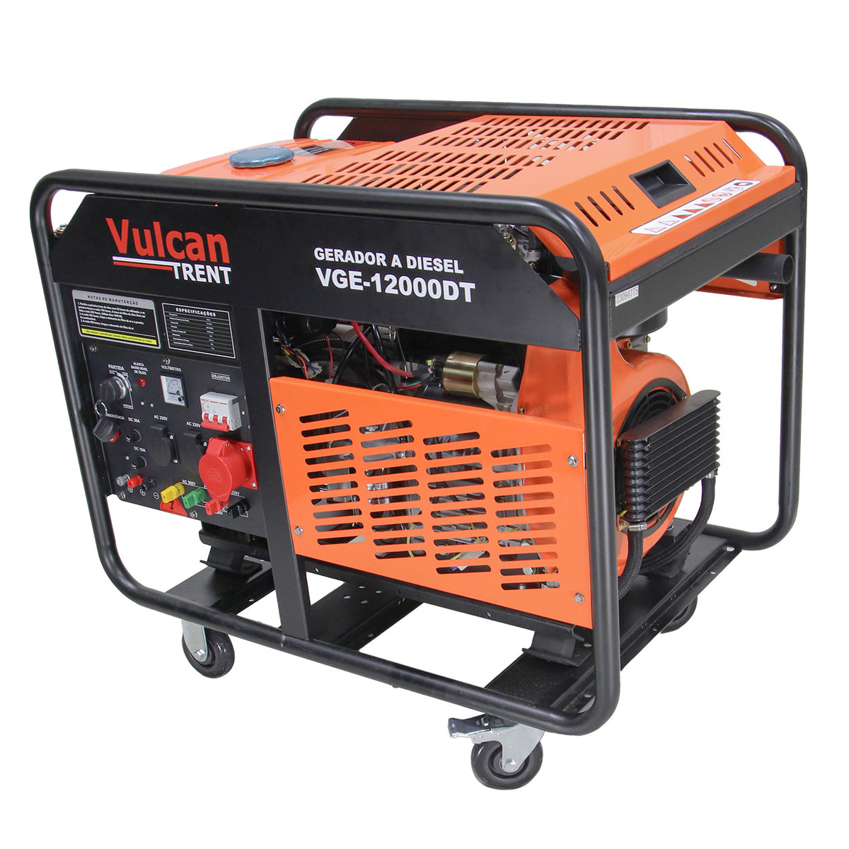 Gerador Diesel 954cc 20HP 12,0kVA 12000W Trifasico 220/380V Part.elet. VGE12000DT Vulcan Trent – foto 3