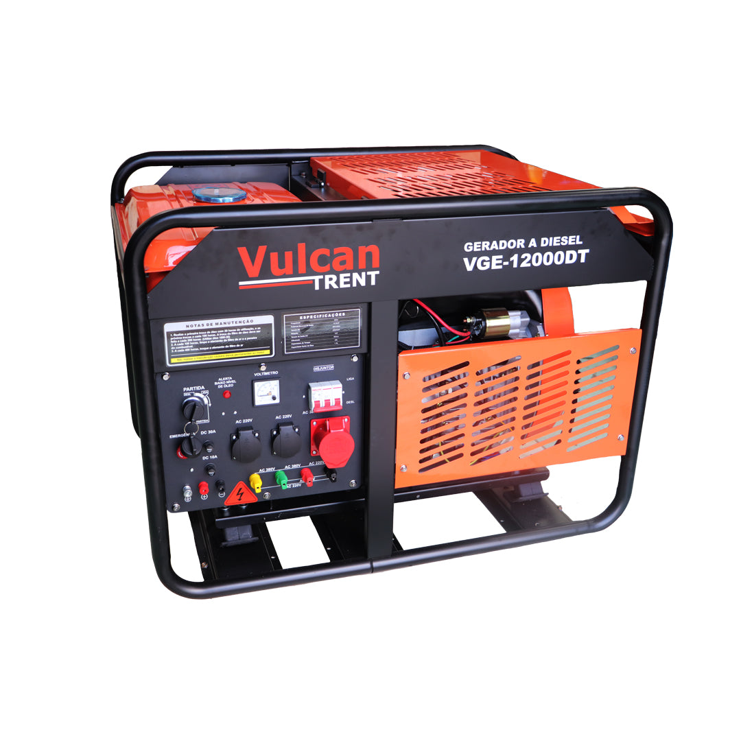 Gerador Diesel 954cc 20HP 12,0kVA 12000W Trifasico 220/380V Part.elet. VGE12000DT Vulcan Trent – foto 5
