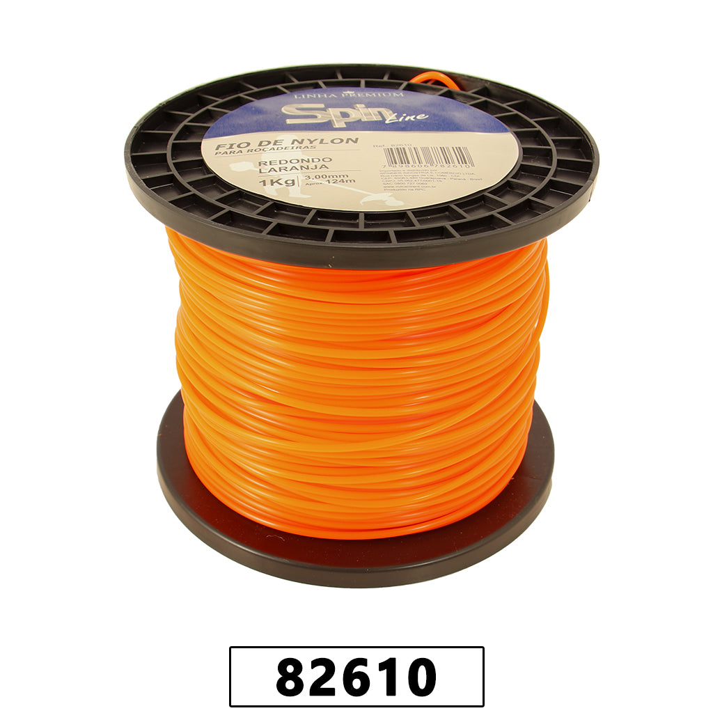 Fio de Nylon Rolo 1kg com 124 Metros - Redondo 3,00mm - Cor Laranja - Spin Linha Premium – foto 1