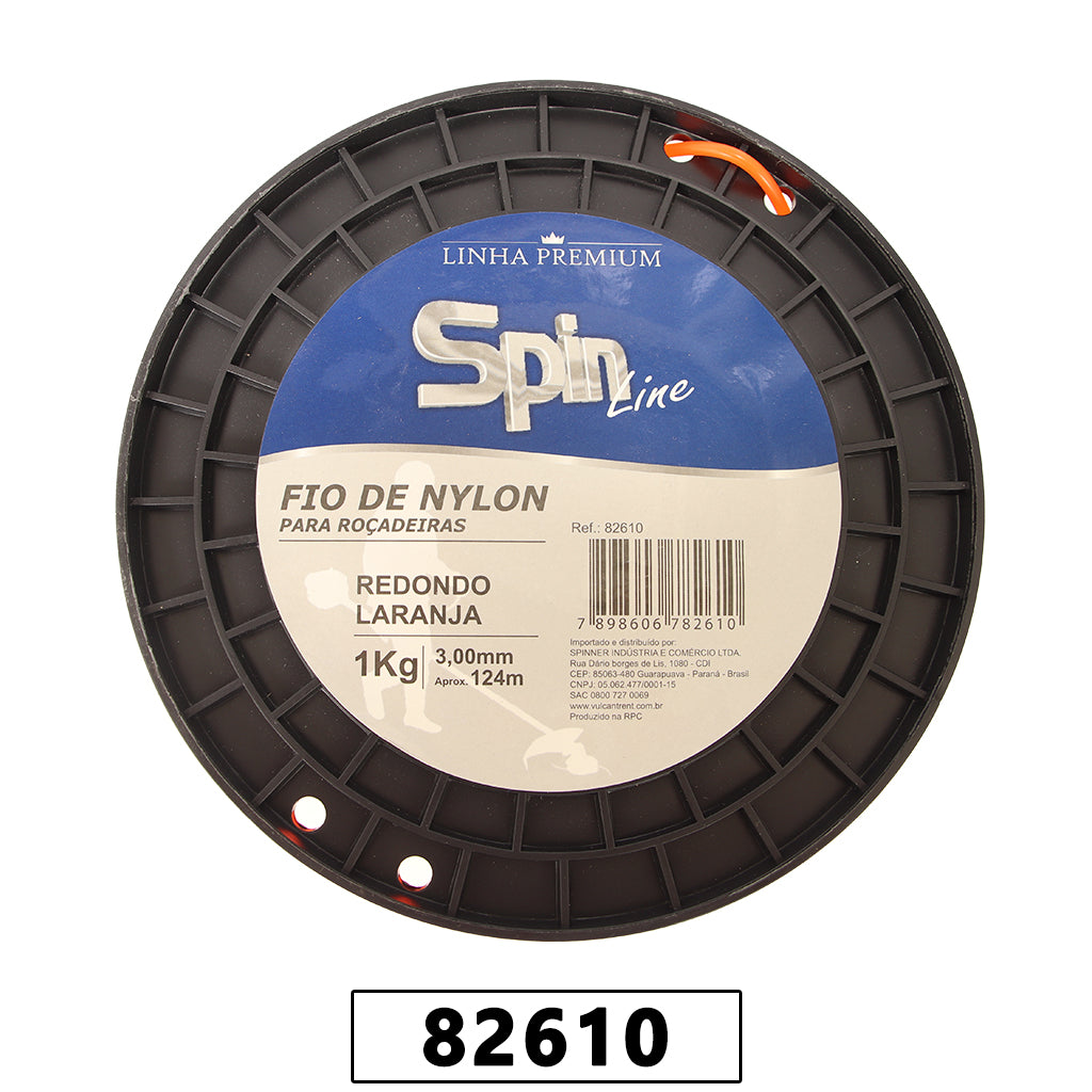 Fio de Nylon Rolo 1kg com 124 Metros - Redondo 3,00mm - Cor Laranja - Spin Linha Premium – foto 2
