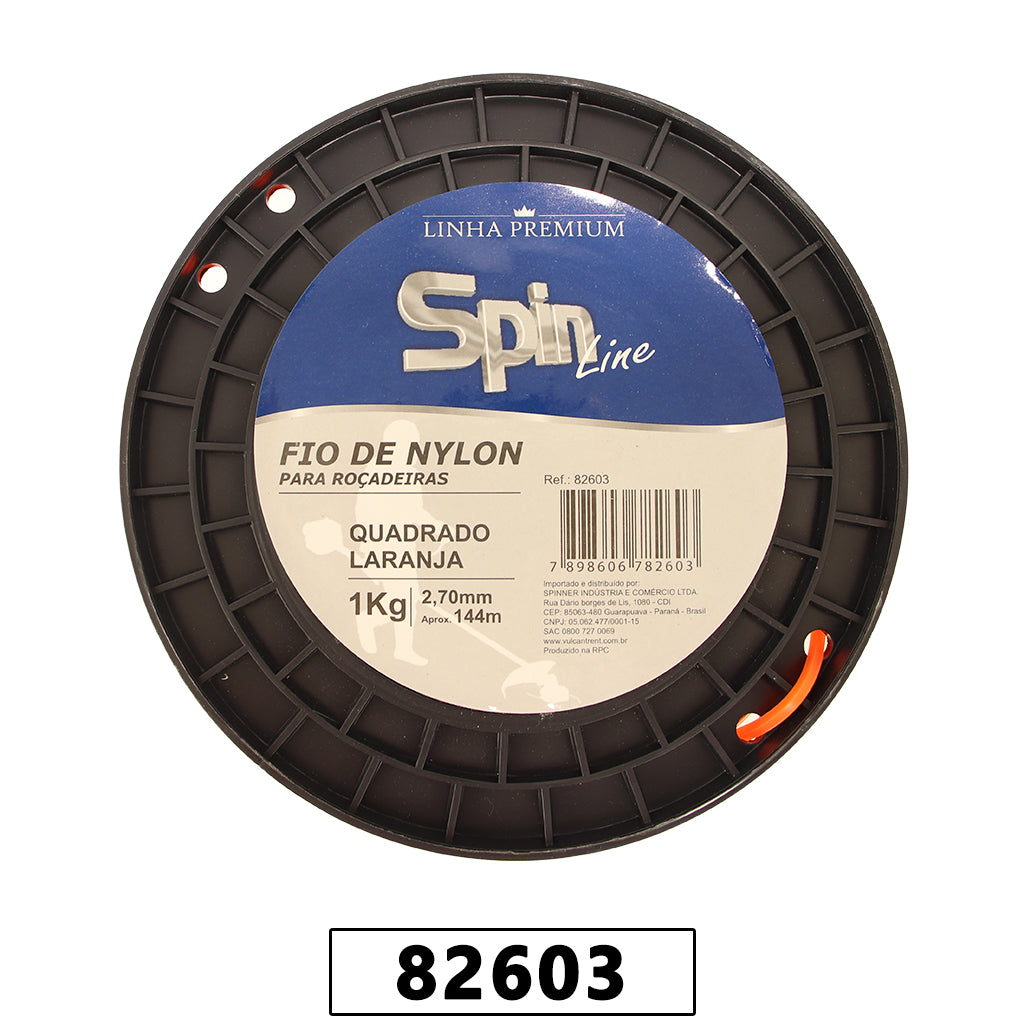 Fio de Nylon Rolo 1kg com 144 Metros - Quadrado 2,70mm - Cor Laranja - Spin Linha Premium – foto 2