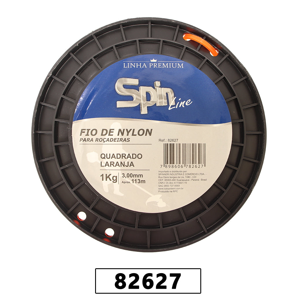 Fio de Nylon Rolo 1kg com 113 Metros - Quadrado 3,00mm - Cor Laranja - Spin Linha Premium – foto 2