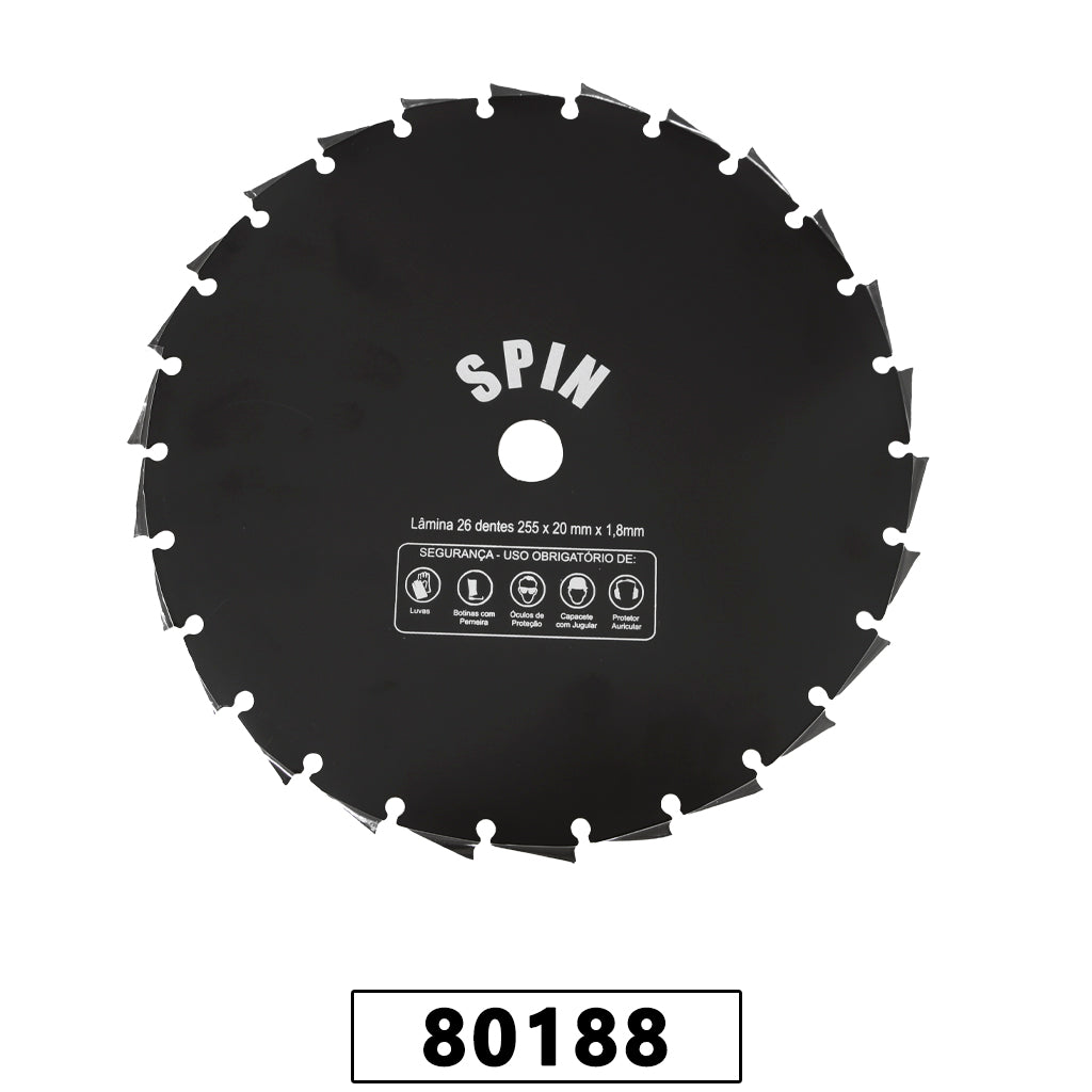 Faca 26 Dentes Furo 20mm Tamanho 255mm Espessura 1,8mm - Spin – foto 1
