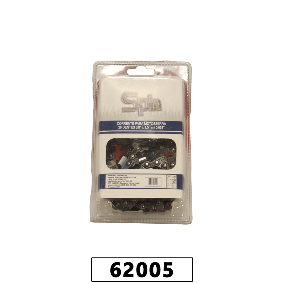 Corrente Loop 28D 3/8 x 1,5mm (0.058") para Sabre 16" para Motosserra Stihl / husq./importada-spin – foto 1