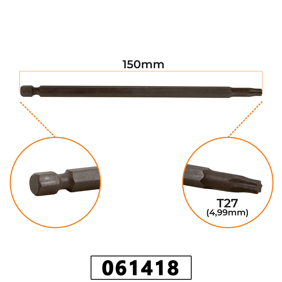 Chave Bits Torx T27 (5,00mm) x 150mm – foto 1