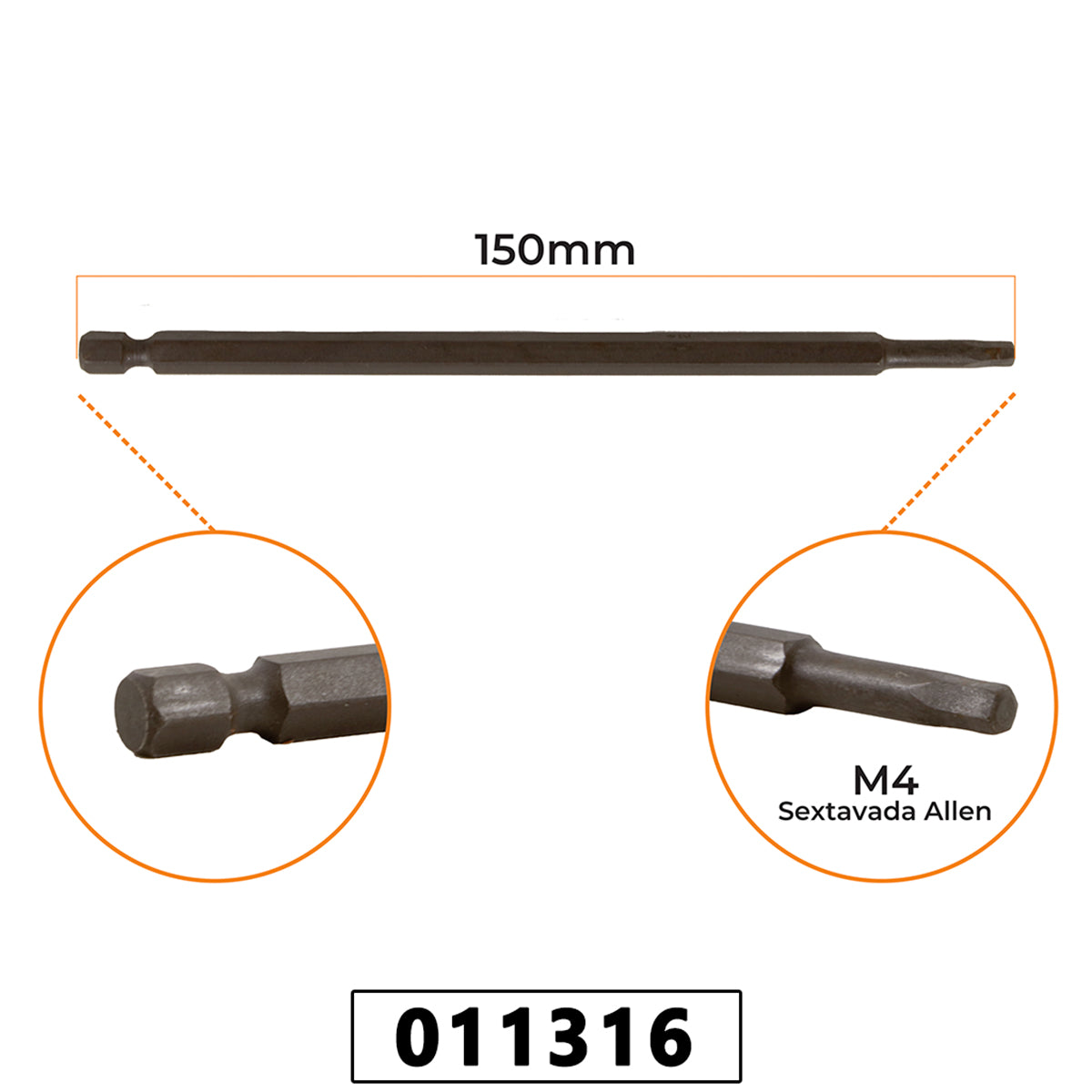 Chave Bits Sextavada Allen 150 x 4,00mm – foto 1
