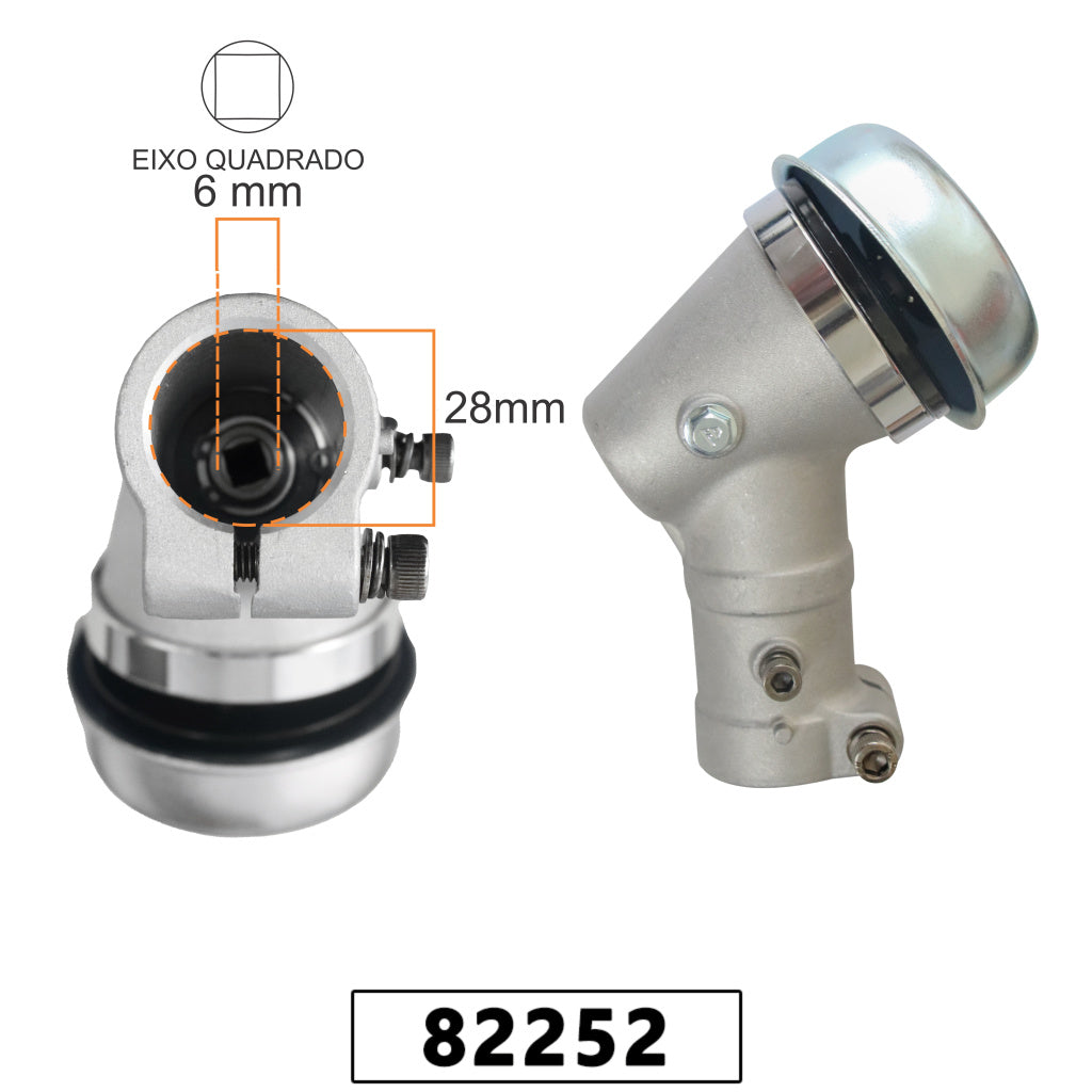 Ponteira Completa 28mm x Eixo Quadrado para Roçadeira Husqvarna 236R/143RII – foto 1