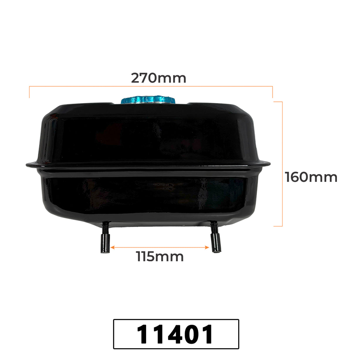 Tanque de Gasolina Completo para Motor 4 Tempos 13HP/15HP - Cor Preta – foto 3