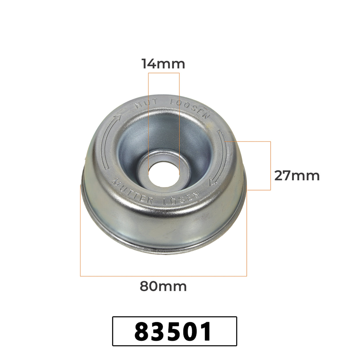 Prato Giratorio Metal 80mm Perfil Alto Furo Maior 16mm para Roçadeira FS160/220/280 / Importadas – foto 1
