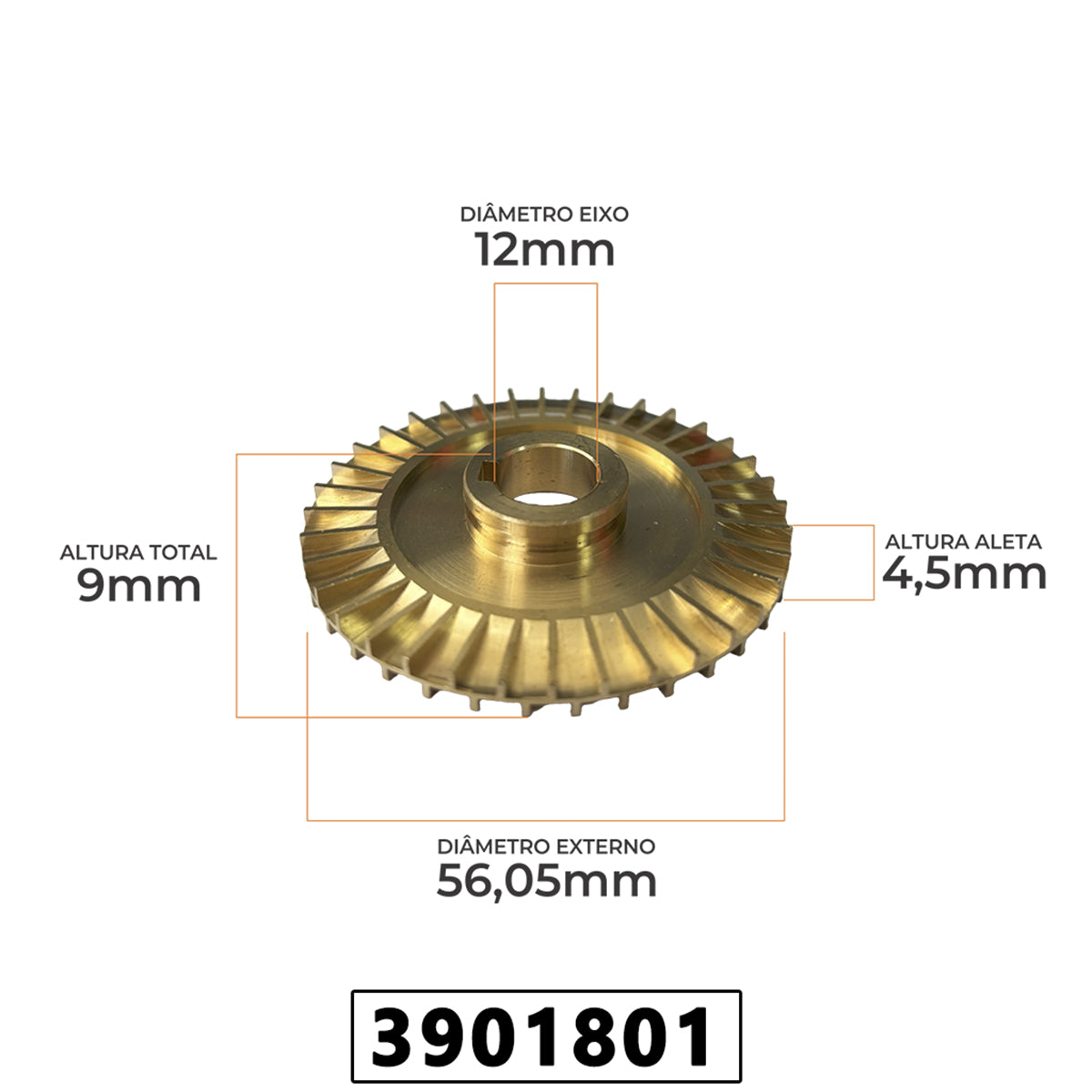 Rotor Impulsor para Bomba Periferica VMB250P-1 / VMP250-2 – foto 1