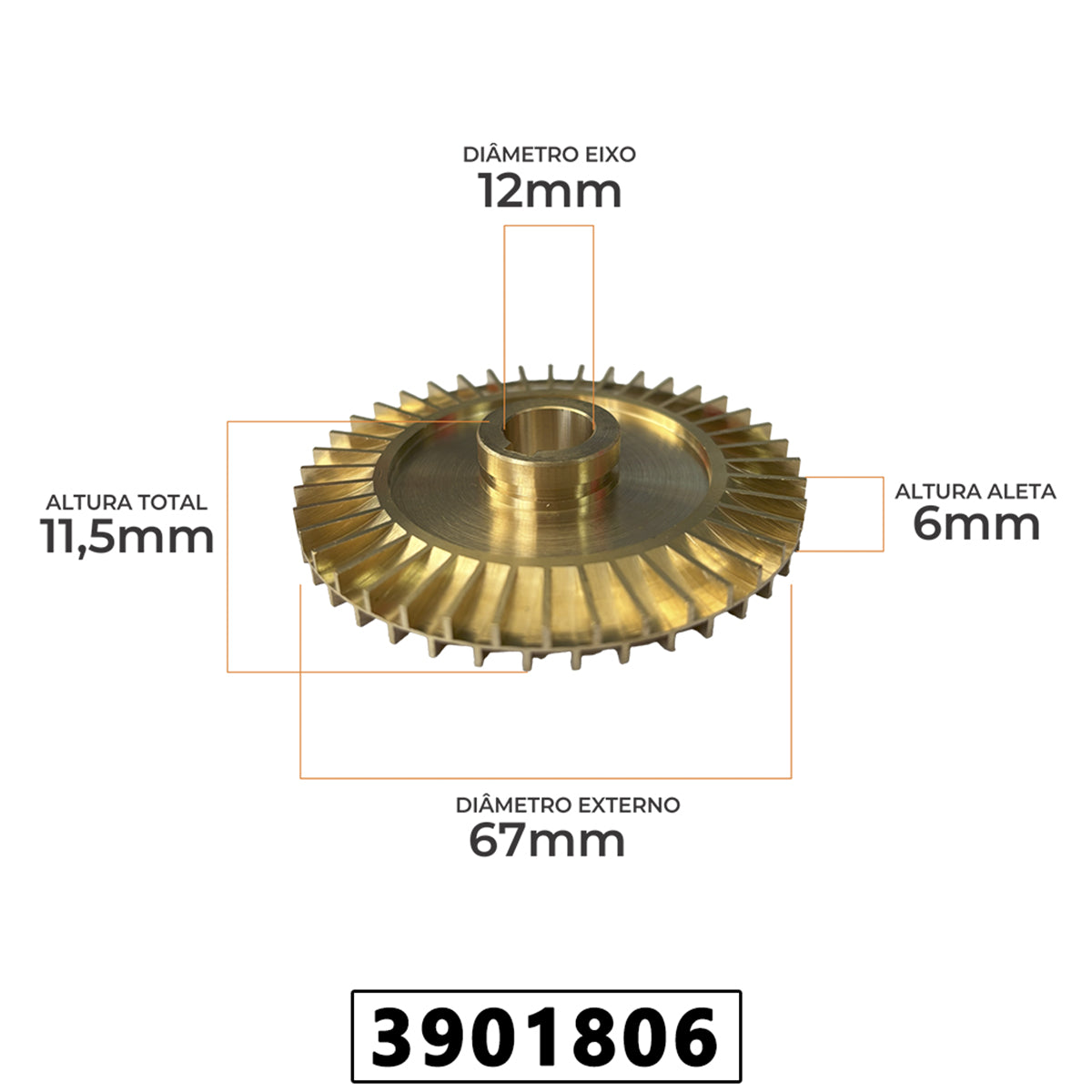 Rotor Impulsor para Bomba Periferica VMB1100P 127V – foto 1