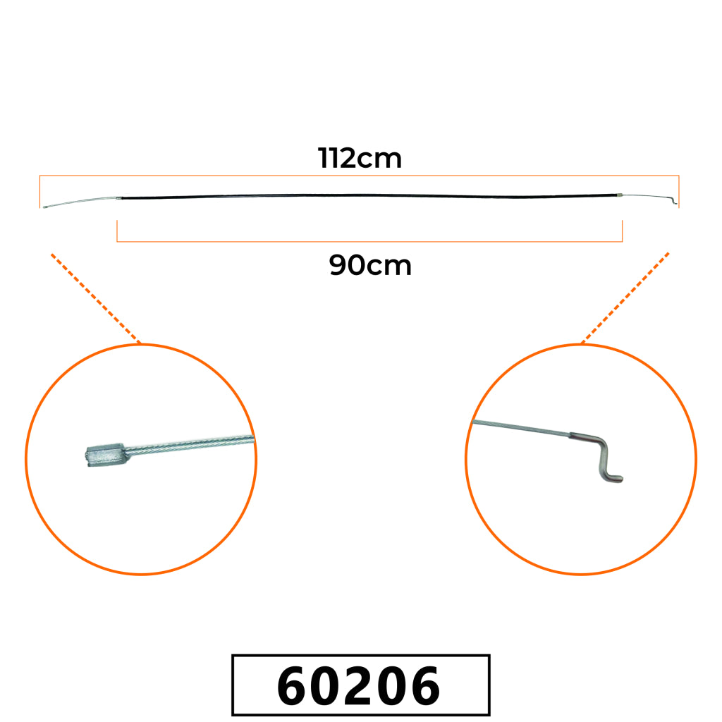 Cabo do Acelerador para Roçadeira Stihl 160/220/280/290 - Ponta Tipo S 112cm Modelo Novo – foto 1