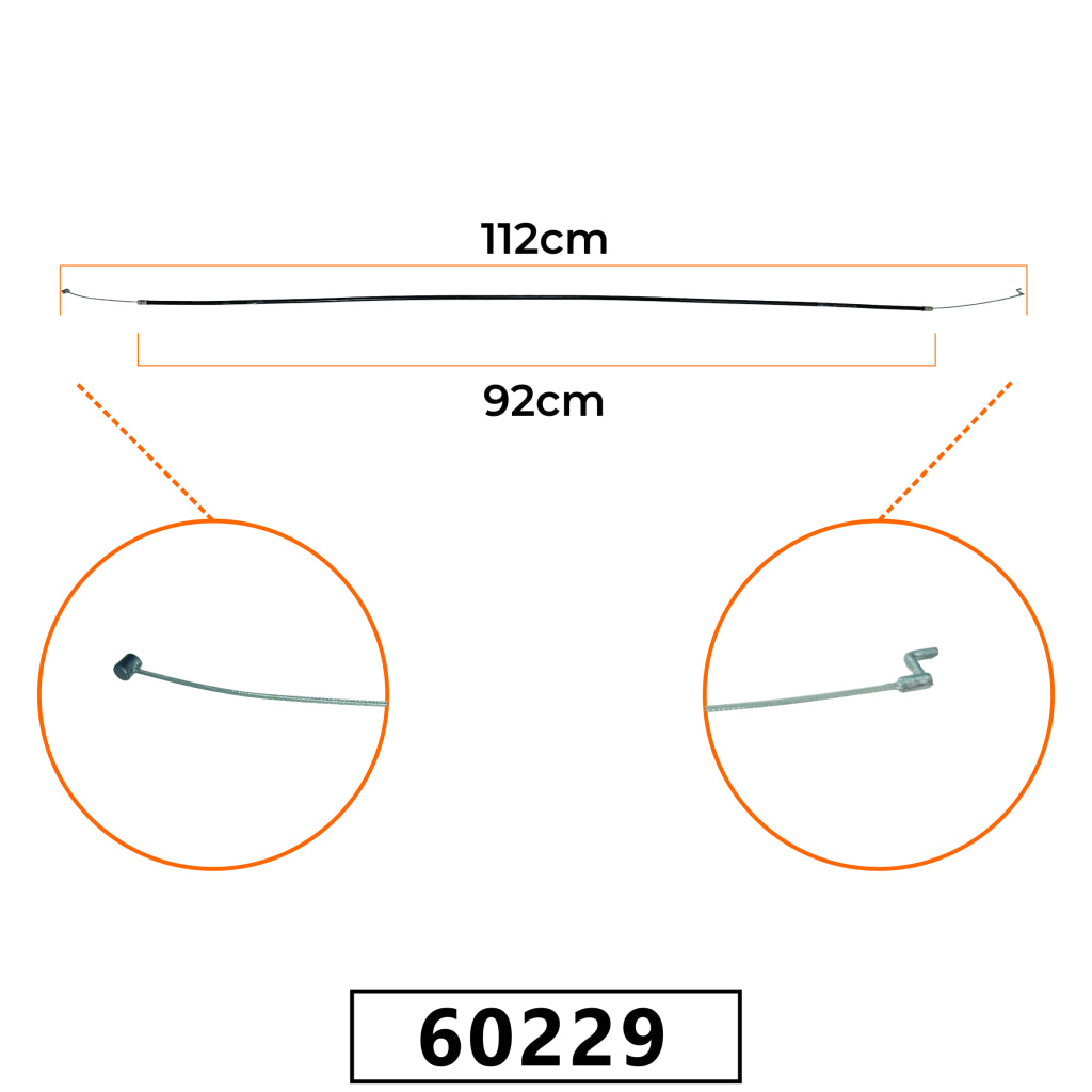 Cabo do Acelerador para Roçadeira Stihl 160/220/280/290 - Ponta Tipo S 112cm Modelo Novo – foto 1