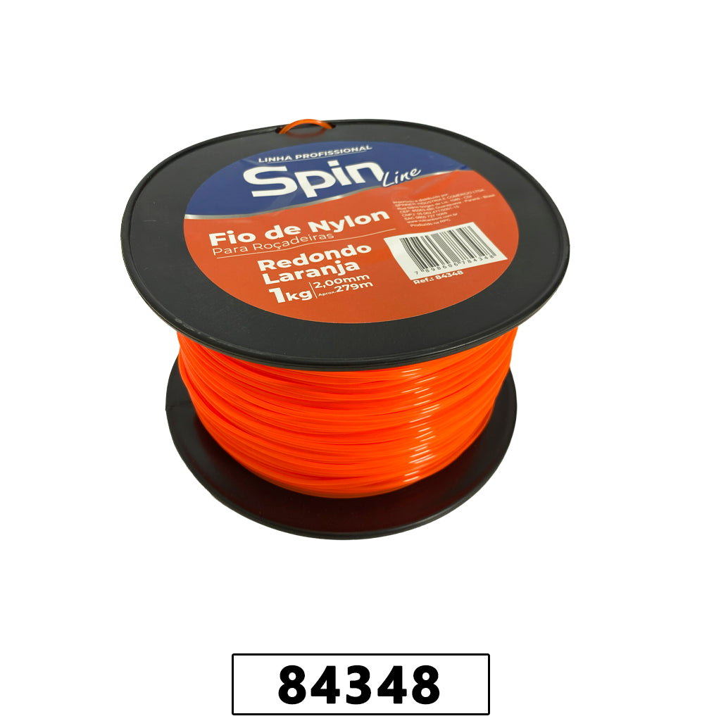 Fio de Nylon Rolo 1kg com 279 Metros - Redondo 2,00mm - Cor Laranja – foto 1
