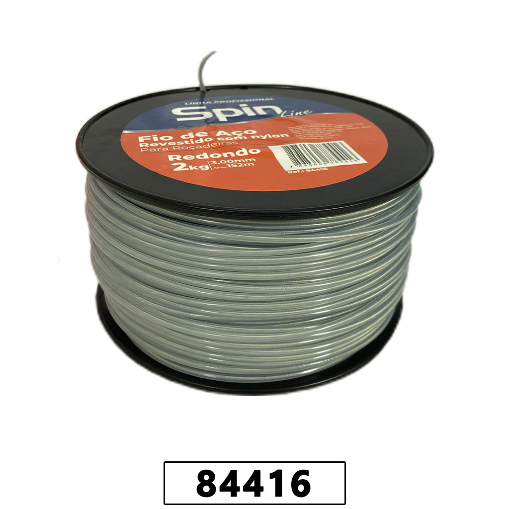 Fio de Nylon Rolo com Fio de Aço 2kg com 152 Metros - Redondo 3,00mm - Cor Cinza - Spin Linha – foto 1