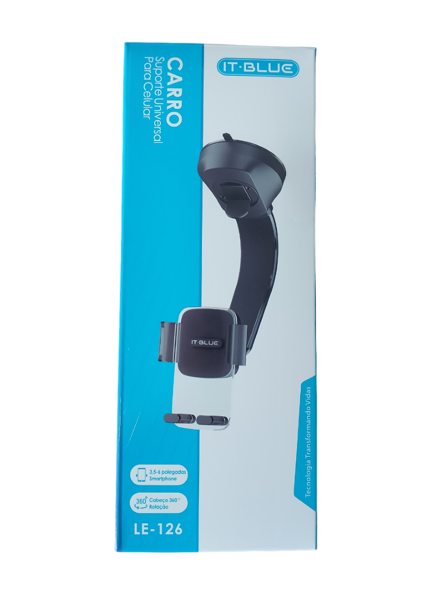 Suporte de Celular Veicular com Ventosa e Rotação 360° IT-Blue LE-126