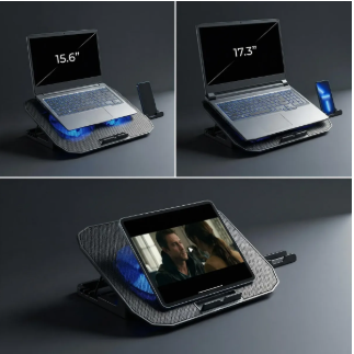 Suporte para Notebook com Cooler e Suporte para Celular Delta DELTA-B1122M
