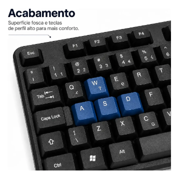 Teclado com Fio USB 1,2m Layout ABNT2 107 Teclas Aitek ATE-E2002
