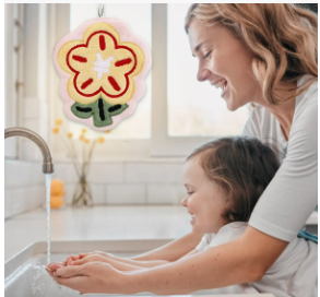 Toalha de Mão Flor Decorativa para Banheiro e Lavabo Uniso TMA-035