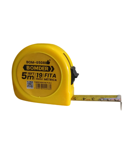 Trena 5m x 25mm Emborrachada Com Trava e Gancho Magnético Bomder BOM-6508