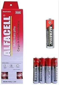 Tubo de Pilha AA Zinco-Carbono 1.5V com 60 Unidades Alfacell R6P/4SG