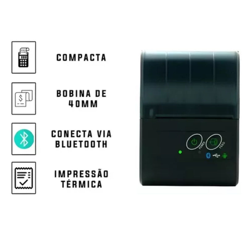 Mini Impressora Termica Bluetooth Tomate MTI-773