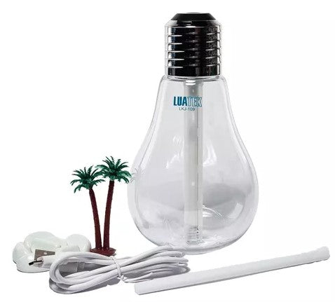 Umidificador de Ar em Formato de Lâmpada com LED 400ml Luatek LKJ-109