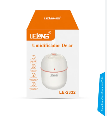 Umidificador de Ar com LED RGB 200ml Lelong LE-2332 Micro USB