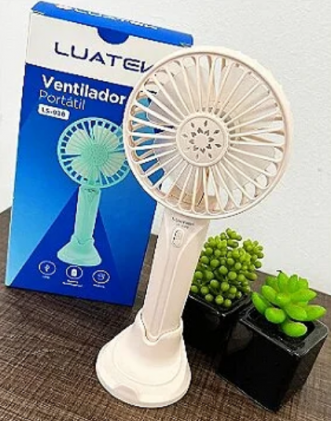 Mini Ventilador Portátil a Bateria Recarregável Com Cabo USB Luatek LS-938