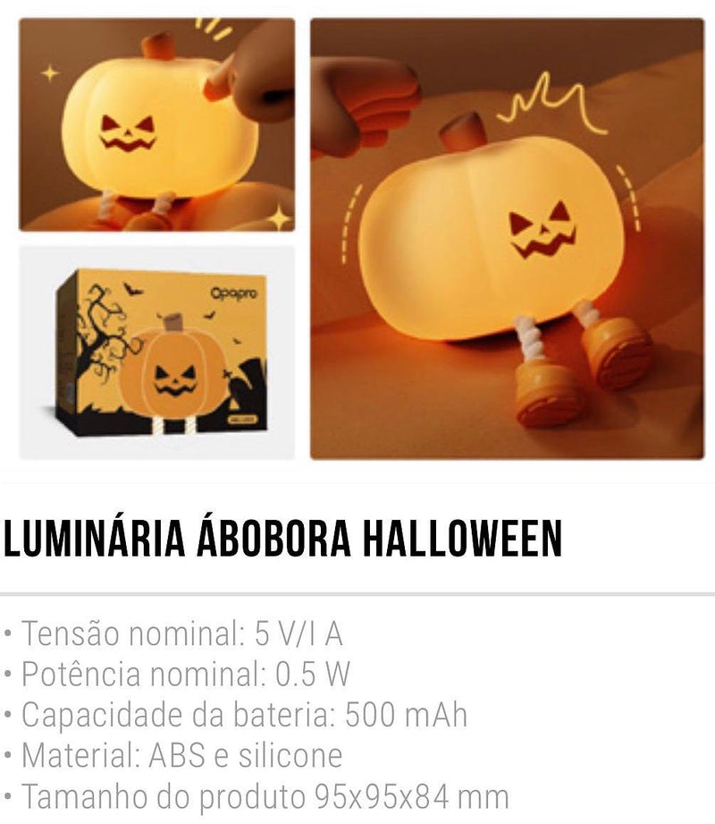 Luminária LED Noturna Sr. Abóbora