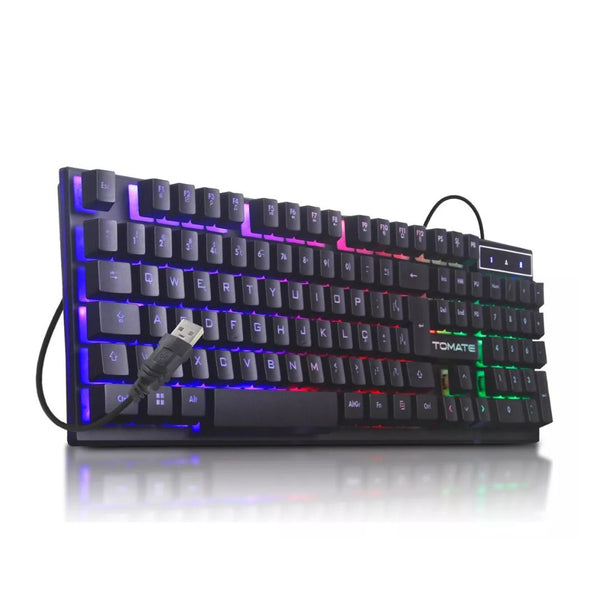 Teclado De Membrana Rgb Com Fio Tomate